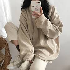 Cozy Up Cord Shirt Aesthetic Clothes Korean Outfits Beige Outfit
