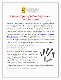 Medium type, primarily for hexagon bolts. Different Types Of Industrial Fasteners And Their Uses By Swarnafasteners Issuu