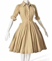 Day Dress Christian Dior Ca 1947 1948 Wool Three Quarter Length Turn Up Sleeves Bodice With Three Buttons The Sk Fashion Vintage Outfits Vintage Dresses