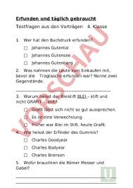 Aber um dieselbe zeit übte man schon in straßburg und köln, in rom und basel, in pilsen und barcelona die kunst aus, die er erfunden hatte. Arbeitsblatt Erfunden Und Taglich Gebraucht Deutsch Gemischte Themen