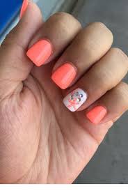 Pretty coral and turquoise | turquoise nails, nail art designs. Nice Coral Summer Nails Design