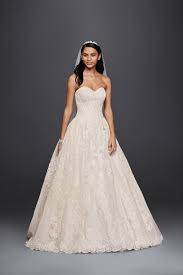 Oleg Cassini Wedding Ball Gown With Lace Appliques David S Bridal Petite Wedding Dress Ball Gown Wedding Dress Ball Gowns Wedding
