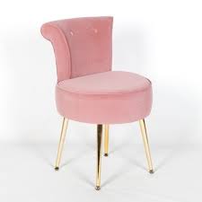 Small Pink Velvet Vanity Stool With Back And Gold Metal Legs Etsy In 2021 Upholstered Bedroom Chair Shabby Chic Art Art Deco Fashion