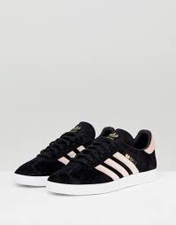 Adidas Black And White Striped Shoes Adidas Originals Black Gazelle Sneakers With Velvet Stripes Black Sneakers Black Gazelles Fashion