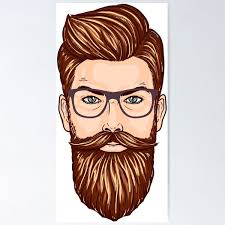 Resting Beard Face Posters for Sale