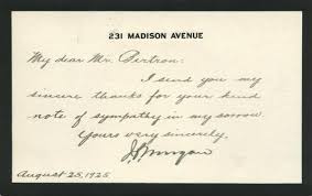 And catherine adams, daughter of charles f. Autograph 808614 Manuscript Note Signed By Financier J P Morgan Jr 8 25 1925