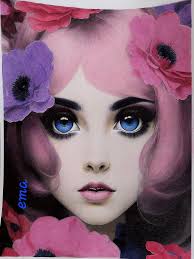 Finished version of one of the images from Gothic Dreamscapes by  DreamWorldColoring from their etsy store. Skin digitally coloured in  Painter Essentials 8. Everything else digitally coloured in Clip Studio 3  Pro.