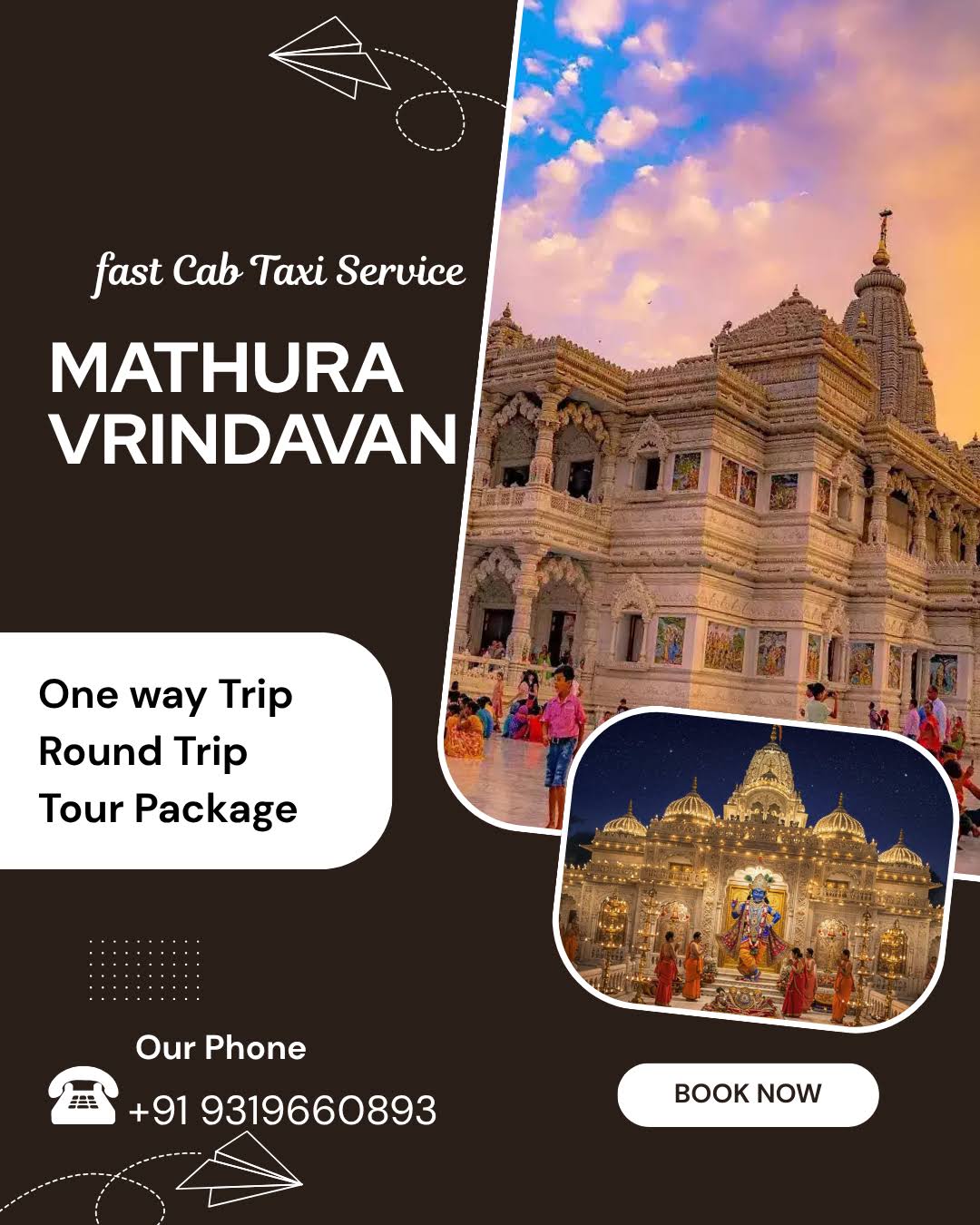 Delhi airport to Vrindavan cab service product image