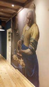het melkmeisje van vermeer hal kunst kunst behang hal meubels