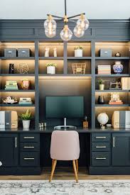 My Gorgeous Diy Office Built Ins Reveal Honeybear Lane In 2020 Office Built Ins Home Office Decor Home Office Design