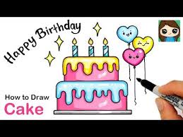 See more ideas about cake drawing, drawings, cake sketch. Draw So Cute Youtube Happy Birthday Drawings Happy Birthday Doodles Happy Birthday Painting