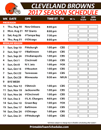 Cleveland Browns Football Schedule 2017 Buccaneers Football Cincinnati Bengals Football Denver Broncos Football Schedule