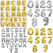 40 Large Foil Letter Balloons Number Balloon Float Helium Alphabet Silver Gold Letter Balloons Number Balloons Balloons