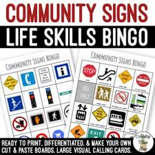 Bingo Long And The Traveling All Stars Community Signs Mobility Training Bingo Game In 2020 Community Signs Life Skills Classroom Life Skills