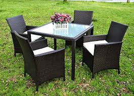 Is rattan garden furniture durable. Evre La 4 Seater Garden Dining Set Glass Table Top Durable Rattan Black Garden Furniture Sets Patio Lounge Furniture Rattan Garden Furniture Sets