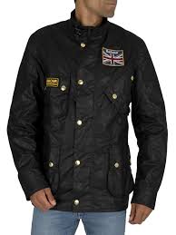 Barbour International Union Jack Waxed Jacket Black