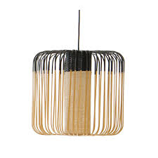 Bamboo lantern pendant lamp, retro japanese style e27 chandelier hanging light ceiling lighting fixture for living room bedroom restaurant cafe teahouse bar dining room club. Forestier Pendant Light Black Bamboo Gm