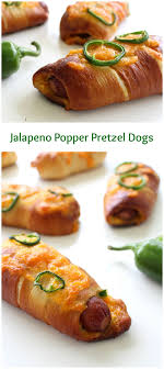 Jalapeno Popper Pretzel Dogs Recipe Food Recipes Pretzel Dogs