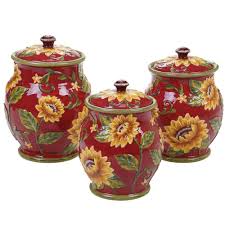 Komfortabel zuhause lotto 6aus49 beim testsieger spielen. Certified International Sunset Sunflower 3 Piece Ceramic Canister Set 22226 The Home Depot