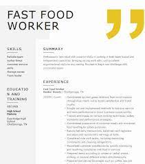 Fast food customer service resume. Fast Food Worker Resume Example Worker Resumes Livecareer