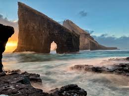 The construction of road tunnels through the steep mountains of the islands began in the 1960s. Drangarnir Faroe Islands