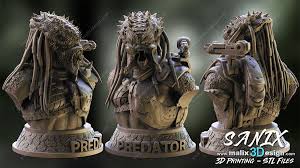 Predator Bust Stl Files For 3d Printing Predator Alien Vs Predator Predator Alien