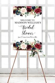 Navy Bridal Shower Sign From Miss To Mrs Burgundy And Navy Etsy In 2020 Bridal Shower Signs Wedding Planner Printables Bridal Shower Decorations