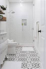 Black And White Bathroom Tiles Oh Sweet Basil Guest Bathroom Black And White Tiles Bathroom White Bathroom Tiles Tile Bathroom