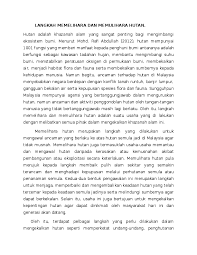 Langkah mengatasi masalah pencemaran alam sekitar. Doc Pemuliharaan Hutan Fifiey Fie Academia Edu