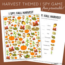 Fall Harvest Themed I Spy Game Free Printable For Kids Spy Games For Kids Harvest Activities Fall Preschool
