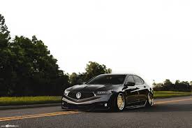 Vip Style Slammed Acura Tlx On Gold Plated Custom Wheels Acura Tlx Custom Wheels Acura