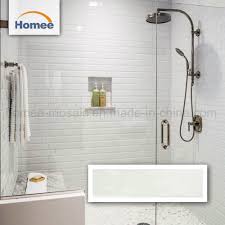 How to lay mosaic tiles in a shower. China White Subway Mosaic Tiles Bathroom Wall Tile New Ceramic Tiles China Building Material Hardwood Flooring