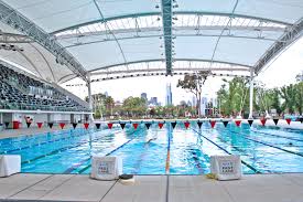 The length of the pool is 50 m, width 25 m, and the depth varies: Olympic Size Swimming Pool