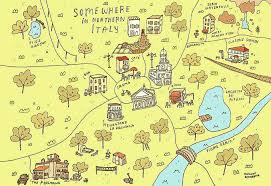 карты путешествие в картинках по континентам морям и культурам мира Cmbyn Map Illustrated Map Map Print Northern Italy Map