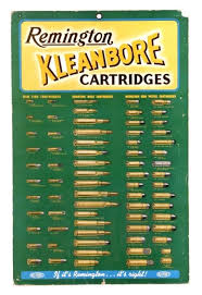 1930s Remington Kleanbore Ammunition Chart