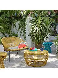 , west elm tanner hemlock wood coffee table, black. John Lewis Partners Salsa Round Garden Coffee Table 70cm Saffron