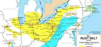 Where Is The Rust Belt Rust Belt Historical Geography Map