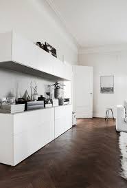We did not find results for: Picture Of A Scandinavian Space With Dark Stained Parquet Flooring Sleek White Cabinets White Furniture And Some Art And Accessories