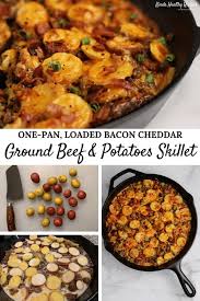 Loaded Ground Beef And Potatoes Skillet Kinda Healthy Recipes Meat And Potatoes Recipes Beef Dinner Ground Beef And Potatoes