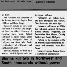 Obituary for Doyle L. Hoffpauir (Aged 72) (Column 3)