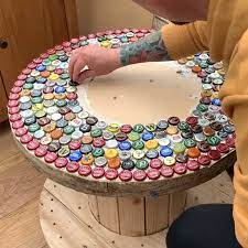 Bottle cap coffee table, step 4. Ladbible Lad Creates Stunning Beer Bottle Cap Table Facebook