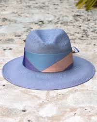 DORA- Hand-Woven Straw Panama Hat With a Silk Twilly "Waves"