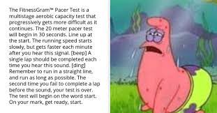 The 20 meter pacer test will begin the second time you fail to complete a lap before the sound, your test is over. Pin On Relatable Teenager Posts