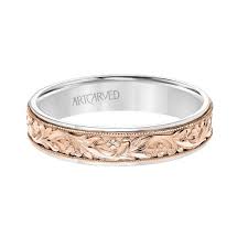 Artcarved womens wedding band engraved floral pattern. Artcarved Lyric Engraved Floral Wedding Band In Rose White Gold Size 10 Borsheims