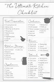 Inspiration Kitchen Checklist New Home Checklist First Home Checklist