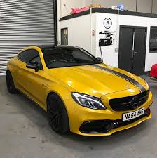 New In For The Sales Team Is This Gorgeous Mercedes C63s Coupe Finished Off In The Awesome Looking Sunbeam Yell Mercedes Benz C300 Mercedes Mercedes Benz Cars