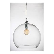 Large Clear Blown Glass Globe Ceiling