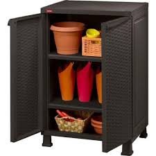 Keter 26 In X 39 In Freestanding Plastic Rattan Base Cabinet 215659 The Home Depot Outdoor Storage Cabinet Wooden Storage Cabinet Utility Storage Cabinet