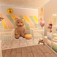 I made use of the new update 0.9.0 items! Rise And Shinee Roblox Bloxburg Welcometobloxburg Daycare Nursery Pastel Speedbuild Baby Room Decals Children Room Girl Kids Bedroom Decor