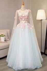 Sky Blue Tulle Long A Line Sweet 16 Prom Dress Long V Neck Butterfly Sweetheartgirls Princess Ball Gowns Ball Dresses Gowns